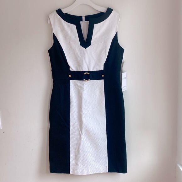 NWT Tahari black and white sheath dress - Picture 1 of 6